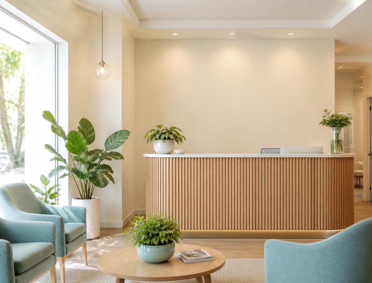 The clinic reception area